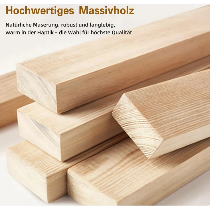 4 Esszimmerstühle aus Massivholz, bequem und atmungsaktiv, geeignet für Esszimmer, Wohnzimmer, Cafés, moderner Stil, Leinenstoff,Walnussholzfarbe + Haferbeige--Nussbaum--55.5x60x83cm--YOUDENOVA – Bild 8