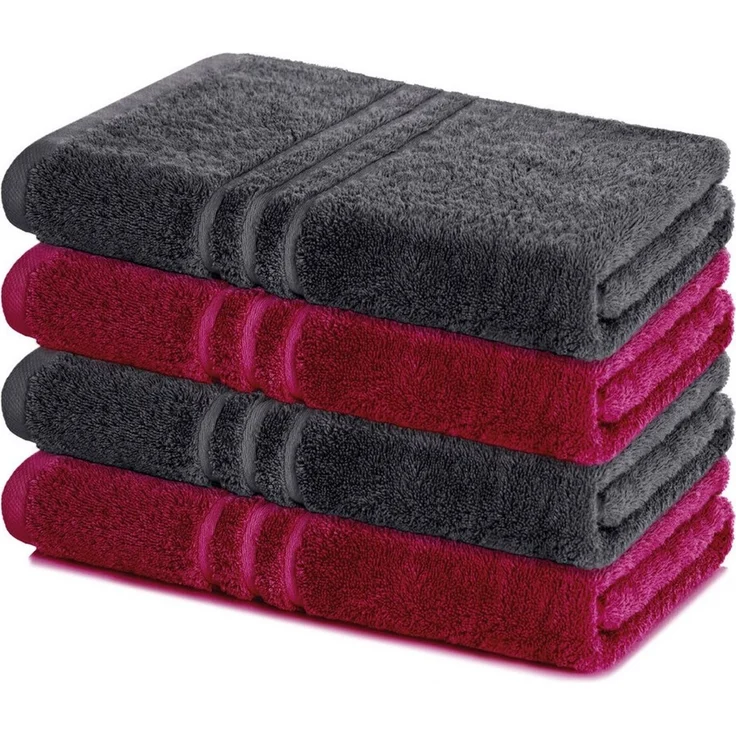 Lavea Duschtücher 4er Set Duschtuch 70 x 140 cm, Elena Frottee Handtücher, (Set, 4-St), Dusch-Handtuch, 500 g/m² Frottier, weich & saugstark, pflegeleicht – Bild 5