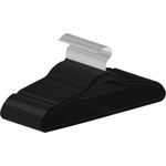 Juskys Kleiderbügel Samt 50er Set - Bügel rutschfest, schmal, platzsparend - Samtbügel beflockt - Haken drehbar - 50 Stück Aufhänger Schwarz