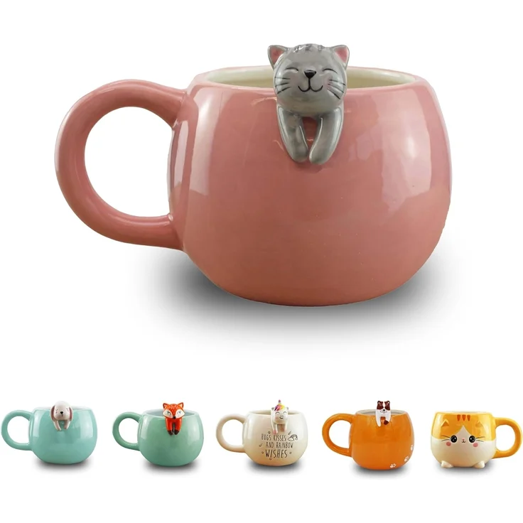 Winkee Becher Pet Friends Kaffeebecher Katze, Keramik – Bild 1