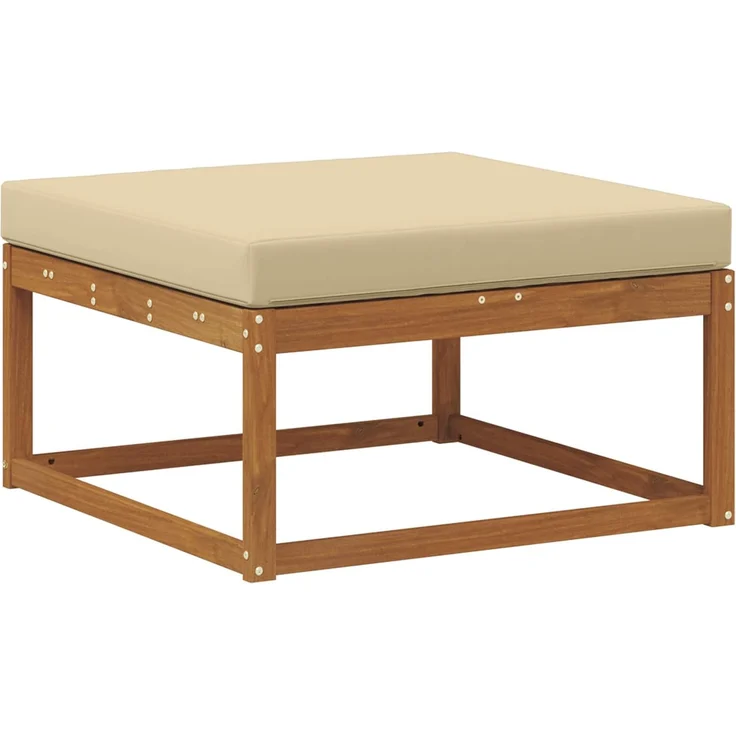 vidaXL Outdoor-Fußhocker Massivholz Akazie Natur und Beige 900530 – Bild 5