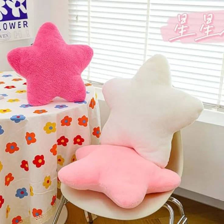 Kuschelkissen Kinder Sternkissen Plüsch Kissen Dekokissen für kuschelecke kinderzimmer, Weiche Flauschige Sternform Zierkissen Sofakisse für Heimdekoration (Lotuswurzel,30 cm) – Bild 5