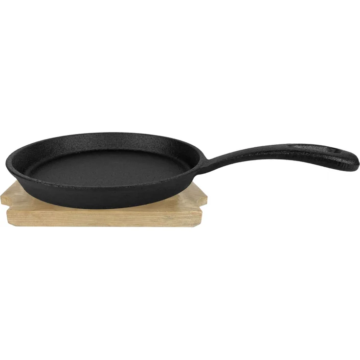Gusseisenkuss® Guss-Minipfanne mit Holzuntersetzer Ø 13 cm Gusspfanne – Bild 4
