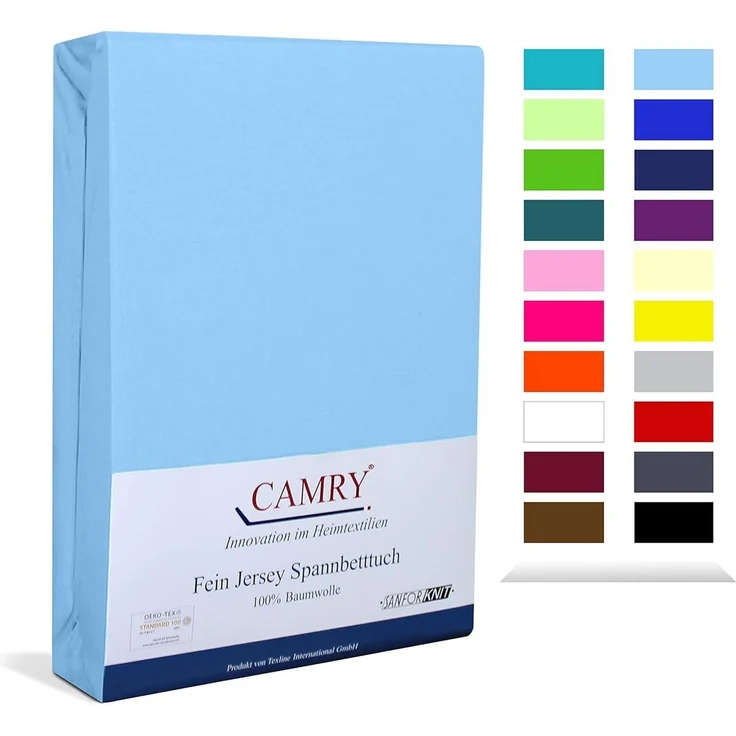 Camry Spannbettlaken CLASSIC, Jersey Baumwolle, viele Farben, alle Matratzenhöhen, Bettlaken, Spannbetttuch – Bild 2
