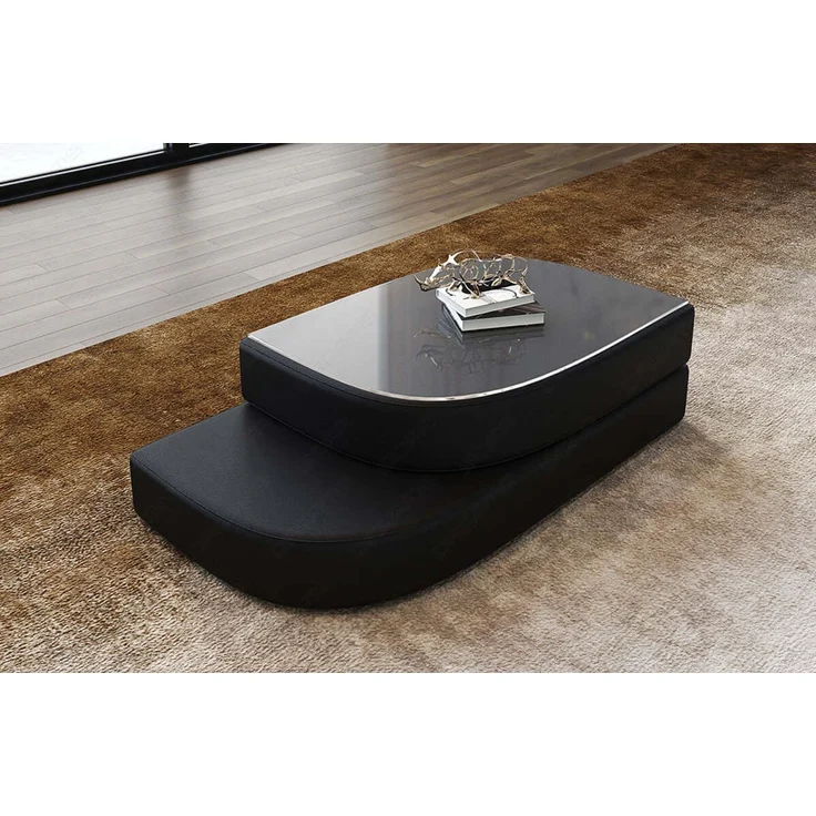 Sofa Dreams - Couchtisch Bari aus Leder – Eleganz & Stil - Kunstleder - Schwarz – Bild 6