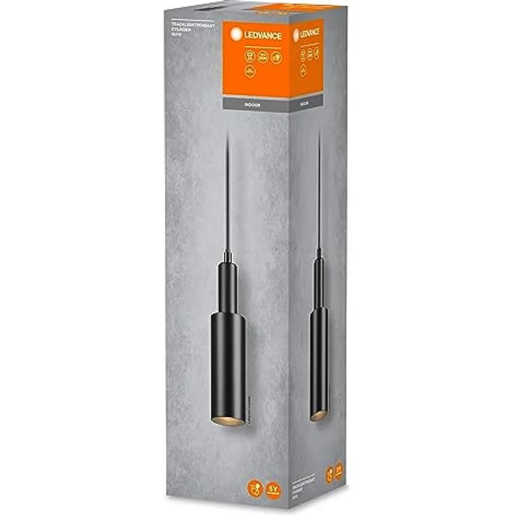 LEDVANCE TRACKLIGHT PENDANT CYLINDER GU10, Höhenverstellbare Pendelleuchte in Schwarz mit eleganten Design und einfachem Lampenwechsel – Bild 4
