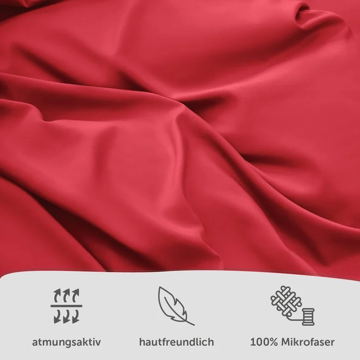Blumtal Bettwäsche, 4 - Rot, 240x220cm + 2x 40x80cm – Bild 2