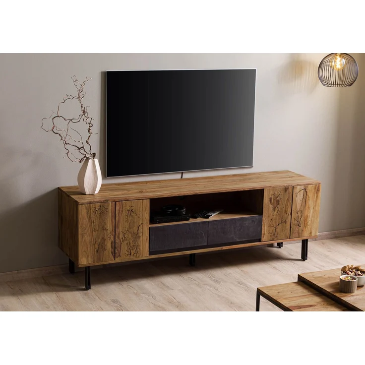 TV-Board Sheesham 185x45x60 natur unbehandelt LICHTENBERG #117 – Bild 2
