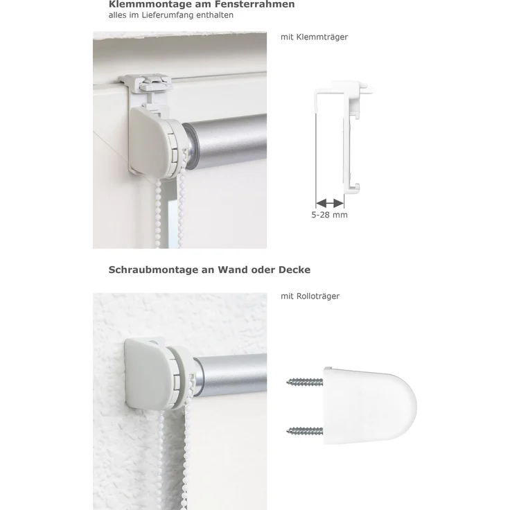 Lysel - Qualitätsrollo Klemmträger Thermo Reinweiß (B x H) 70cm x 150cm #1W – Bild 3