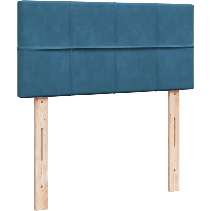 vidaXL Boxspringbett mit Matratze Blau 90x200 cm Samt 3287654 – Bild 4