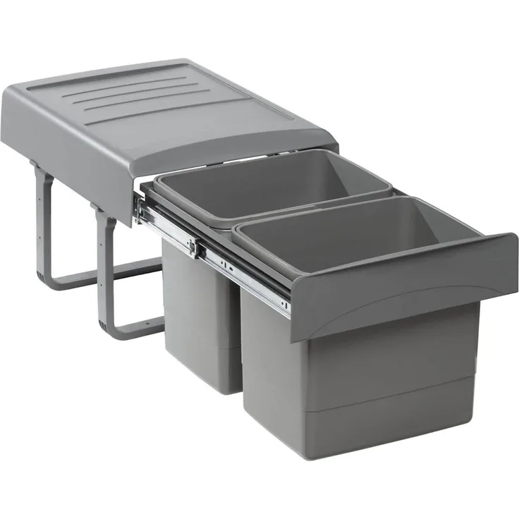 EKOTECH 90044162S Abfallsorter MEGA mit 2x 15 Liter Abfallvolumen / 2-fach Trennung / Soft Closing System