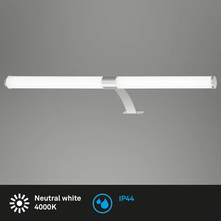 Briloner Leuchten Wandleuchte 2131014, LED fest integriert, 2700K - Extra-Warmweiß, Spiegelleuchte, neutralweiß, 4000K, IP44, chrom, 40 cm – Bild 2