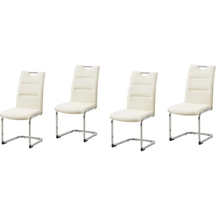 HTI-Line Freischwinger Schwingstuhl 4er Set PU creme DannyC (Set, 4 St), Freischwinger Esszimmerstuhl Kunstleder – Bild 1