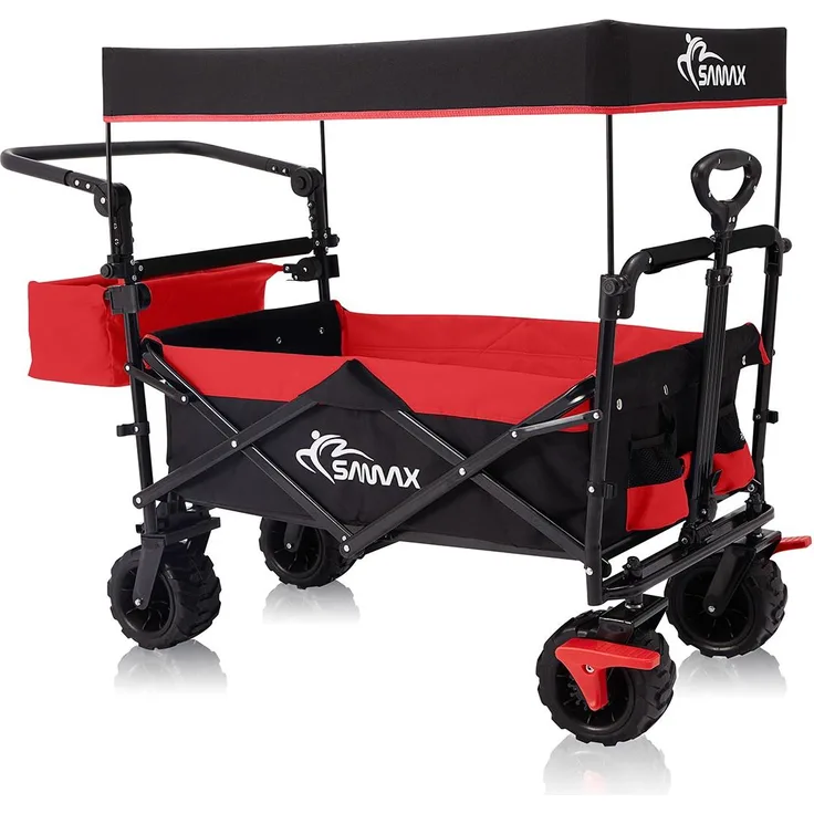 Samax 'Offroad' Klappollerwagen mit Dach, Schwarz/Rot
