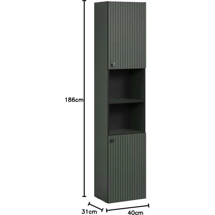 Badezimmer Hochschrank Bliss in grün 40 x 186 cm – Bild 3