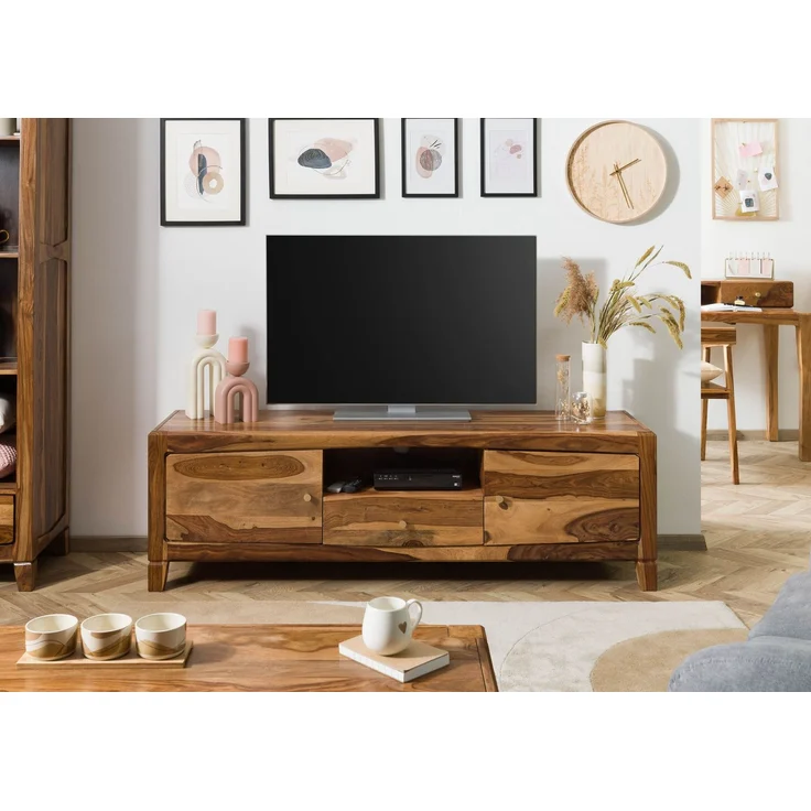 TV-Board Sheesham 175 x 45 x 55 braun lackiert ANCONA #110 – Bild 9