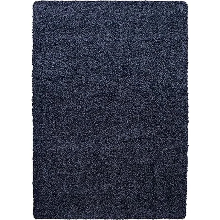 Carpetsale24 Shaggy Hochflor Teppich 60x110 cm Marineblau weich flauschig modern einfarbig Für Flur oder kleine Räume für Wohnzimmer Schlafzimmer Flur – Bild 3