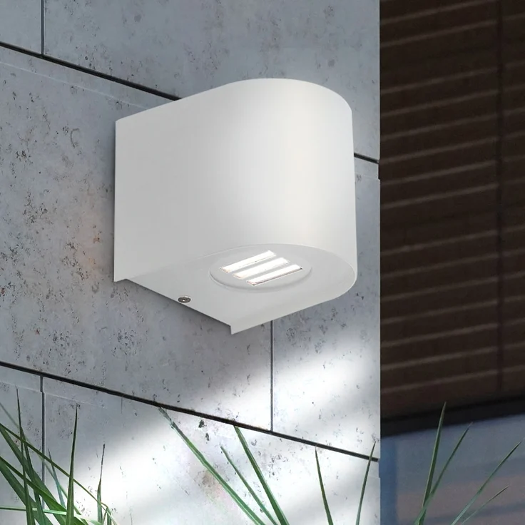 LED Außenwandleuchte, Kunststoff, weiß, H 10 cm – Bild 2
