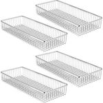 mDesign Schubladenkasten Aufbewahrungskorb Organizer 4er Set Metall Silber