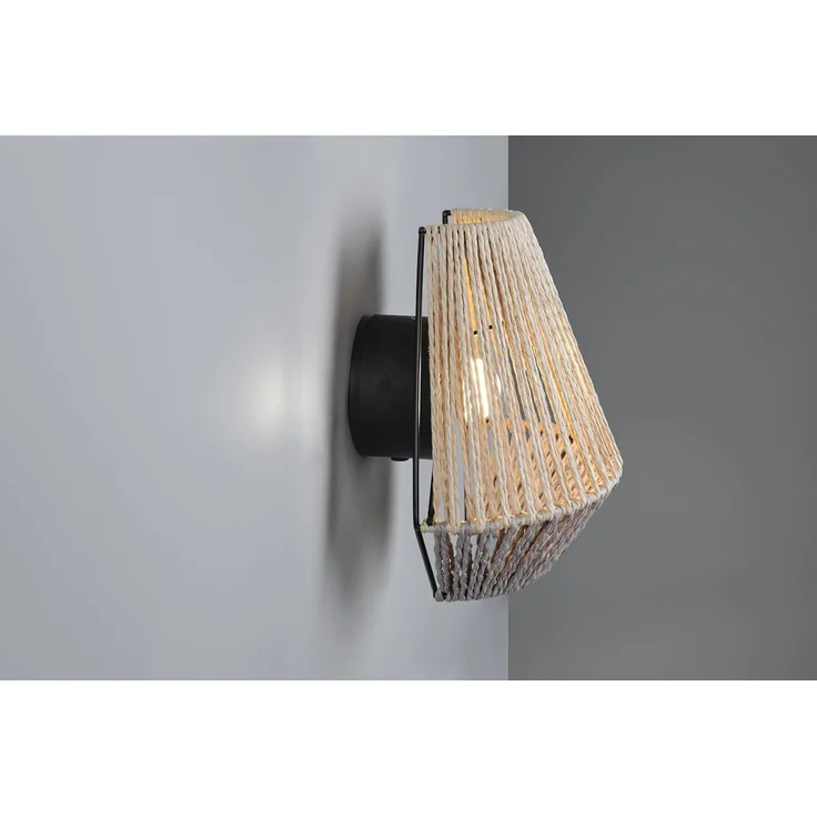 Akku Wandleuchte LIRA per USB aufladbar, Lampenschirm aus Papiergarn, Höhe 19cm – Bild 3