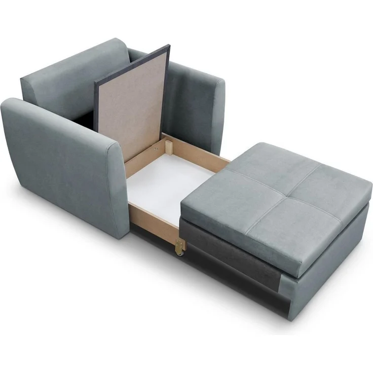 Beautysofa Relaxsessel KAMEL mit Schlaffunktion und Bettkasten (freistehend, kompakter Schlafsessel für Wohnzimmer & Gästezimmer, Velours TRINITY), Schlafsessel ausklappbar, moderner Sessel mit Liegefläche 188x82 cm – Bild 4