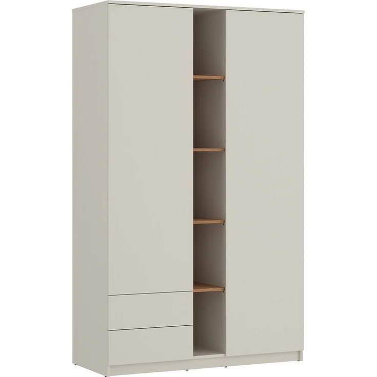 Lomadox Jugendzimmer-Set FIER-129, (Sparset, 5-tlg, Kleiderschrank Schreibtisch Regale), kaschmir mit Eiche, grifflos – Bild 2