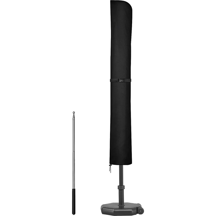 Dokon Sonnenschirm Schutzhülle Wasserdicht, Sonnenschirm Hülle bis 350cm Ø Gartenschirm, Winterfest UV-Beständig Ampelschirm Abdeckung, Abdeckhauben für Marktschirm / Balkonschirm (190x30/50cm)