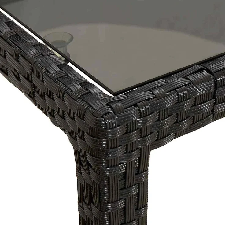 vidaXL Gartentisch Schwarz 190 x 90 x 75 cm Poly-Rattan 362547 – Bild 6