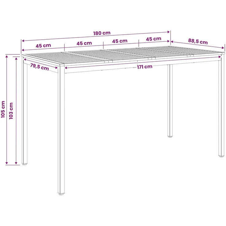 vidaXL Gartenbar-Tisch NAARDEN Natürlich und Schwarz 901352 – Bild 9