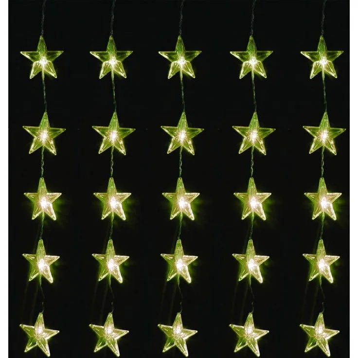 80er LED Stern Lichtervorhang Lichterkette Außen Innen Weihnachten warmweiss