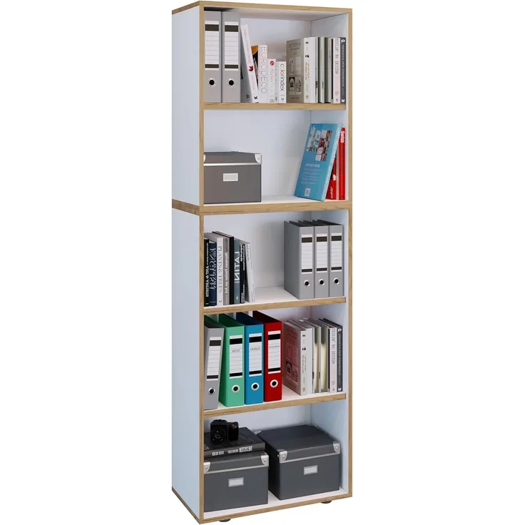 VCM Büroregal & Bücherregal Salia 920795 Weiß B. 60 x H. 183 x T. 33 cm