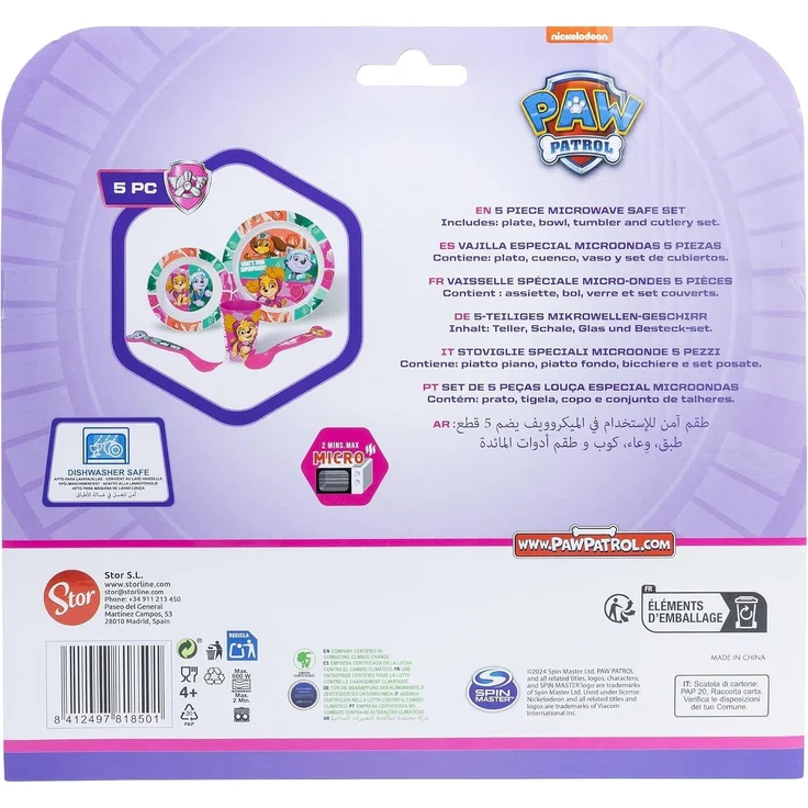 Paw Patrol Teller-Set Mikrowellengeeignet 5-teiliges Kindergeschirr mit rutschfestem Boden – Bild 4