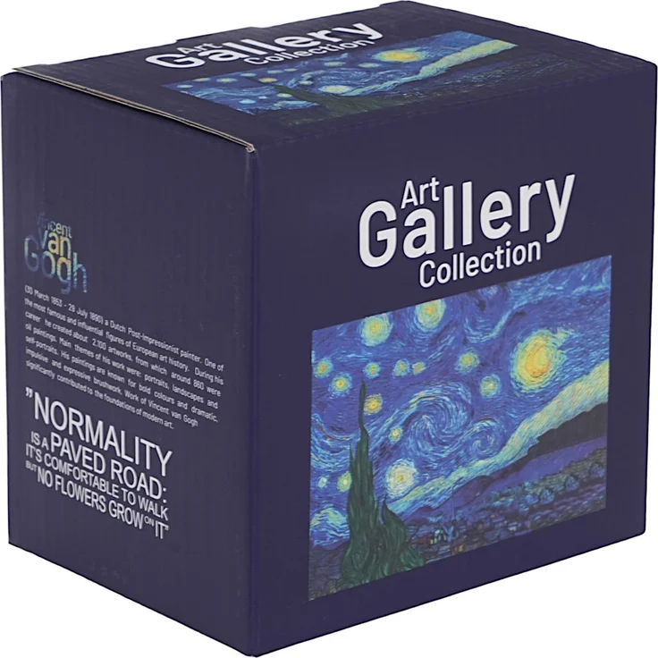 DUO ART GALLERY Glasbecher 350 ml STARRY NIGHT inspired by Van Gogh, doppelwandiges Kristallglas – Bild 4