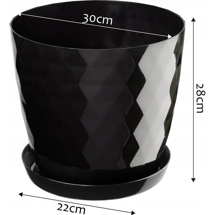 KADAX Blumentopf Blumentopf Kunststoffabdeckung mit Ständer 30 cm Schwarz – Bild 2