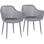 STEELSØN 'Quasira' Gartenstuhl, grau, Kunststoff, wetterfest und UV-beständig, Balkonstuhl bis 120 kg belastbar, 2er Set