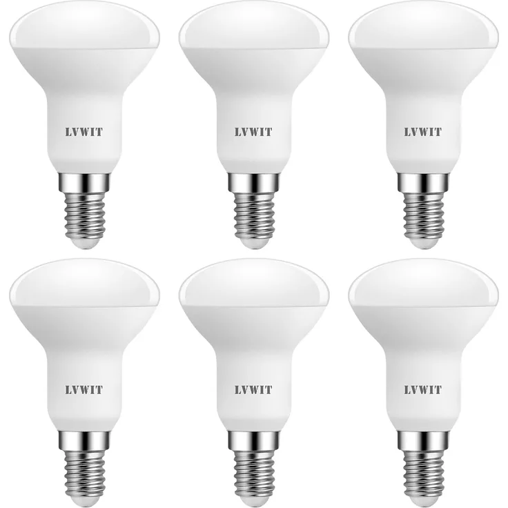 LVWIT 6er Pack E14 LED Lampe Warmweiss 4.9W, Reflektorlampe 470 lm, 2700K, E14 LED Reflektor R50 Strahler ersetzt 40W Glühbrine