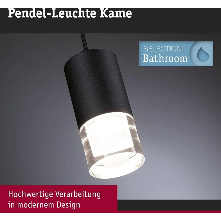 Paulmann 79997 LED Pendelleuchte Kame Schwarz 3-Step Dim IP44 – Bild 2