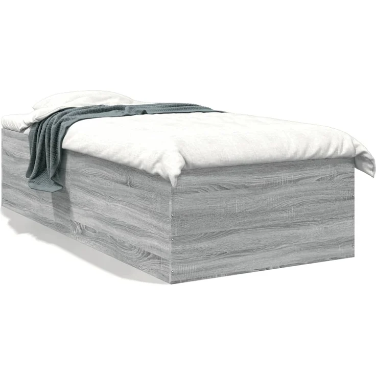 vidaXL Bettgestell Grau Sonoma 90x200 cm Holzwerkstoff 3280970 – Bild 2