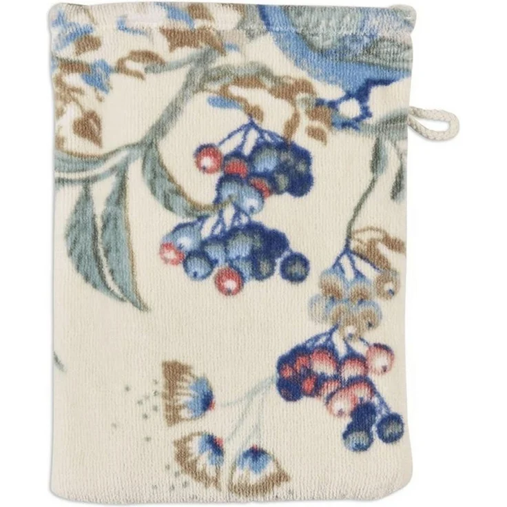 PiP Studio Waschhandschuh Secret Garden Waschhandschuh whiteblue 16x22cm (1 Stück), (325861)