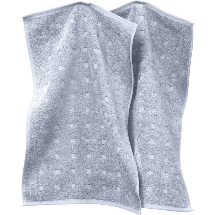 Möve Gästehandtuch Gästetuch 2er-Pack "Quadretti", Frottier (2-St), Walk-Frottier Uni – Bild 1