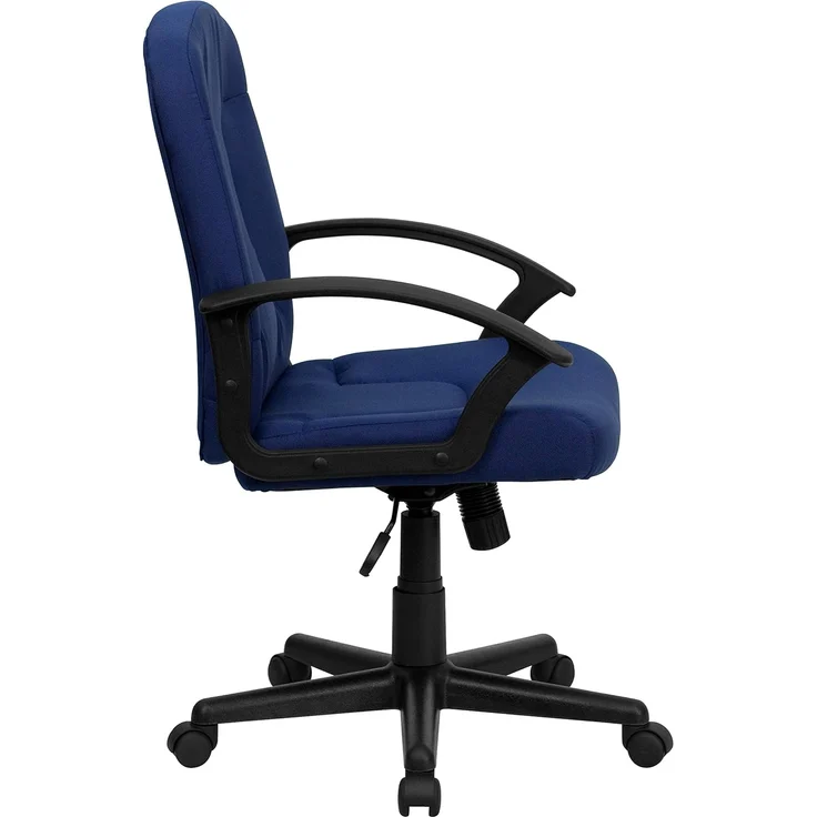 Flash Furniture Garver Bürostuhl mit mittelhoher Rückenlehne, Marineblau, Stoff mit Nylon-Armlehnen – Bild 8