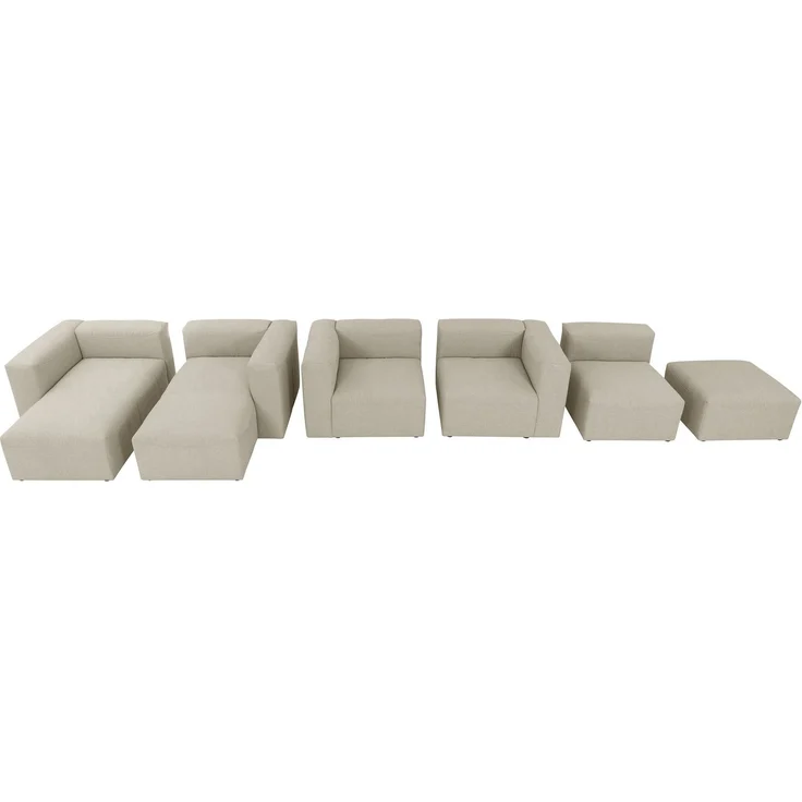 Longchair Armlehne links Kattrina Flachgewebe creme – Bild 10