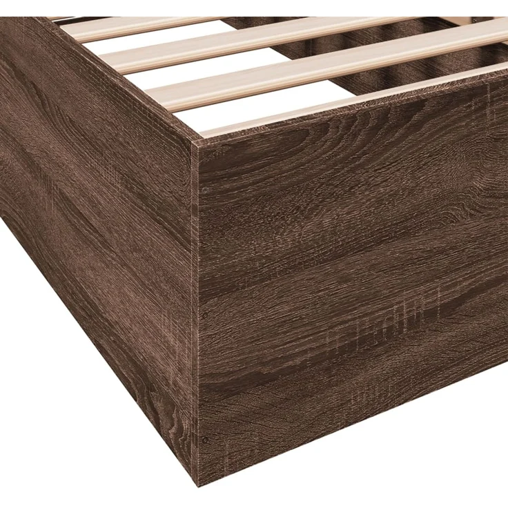 vidaXL Bettgestell ohne Matratze Braun Eiche 75x190 cm Holzwerkstoff 841992 – Bild 8