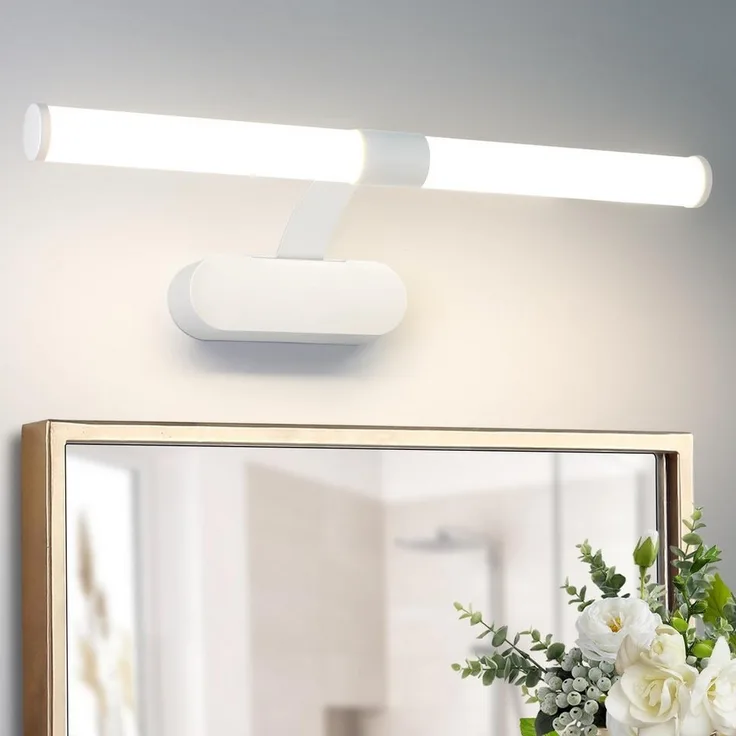 Nettlife LED Spiegelleuchte LED Spiegelleuchte Zimmer 4000K Spiegellampe Schwarz/Weiß, LED fest integriert, Neutralweiß, Geeignet für