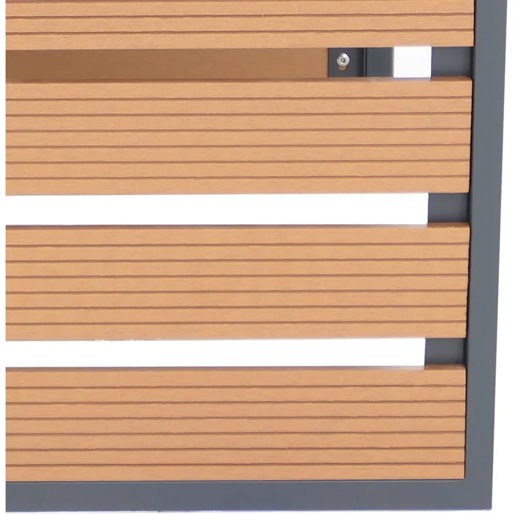 XL Mähroboter-Garage mit Pflanzkasten HWC-L45, Dach Unterstand für Rasenmäher, WPC Metall 54x70x94cm ~ Eiche-Optik – Bild 4
