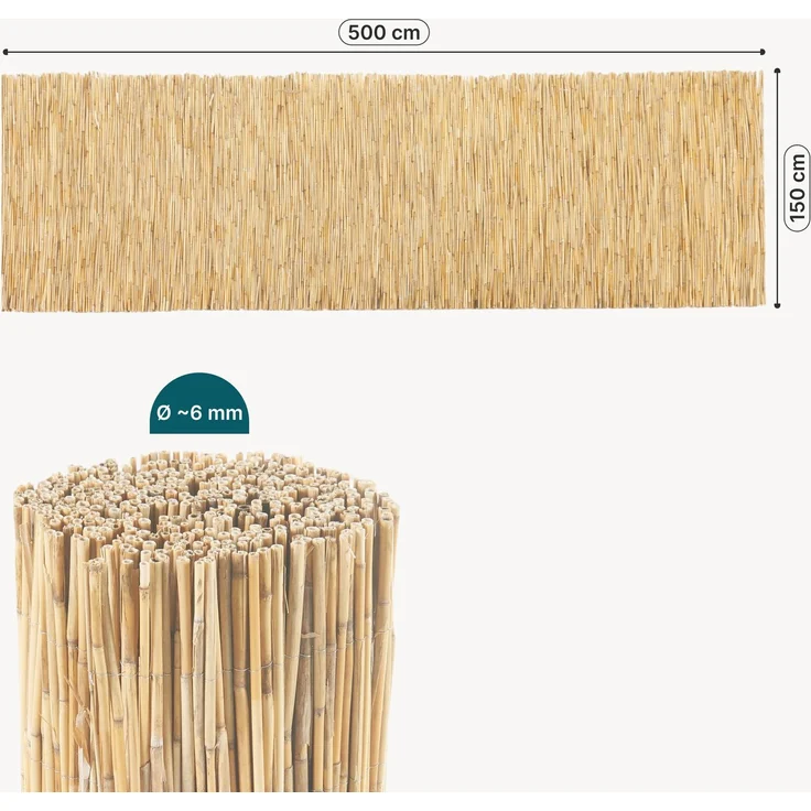 Schilfzaun Abbateggio 150x500 cm [casa. pro] – Bild 3