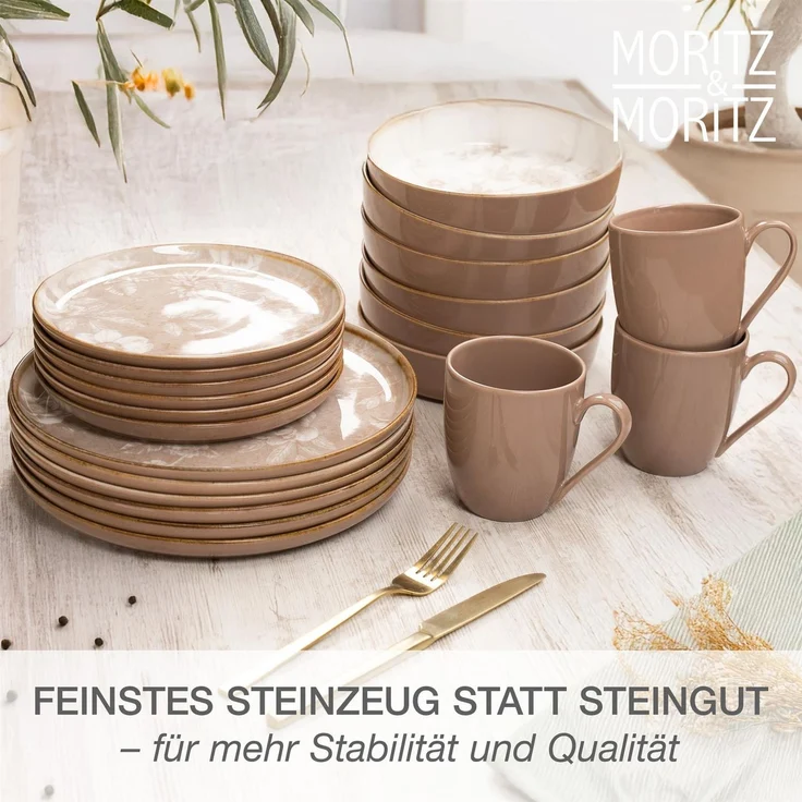 Moritz & Moritz MARIELLA 48tlg Geschirrset beige – Bild 5