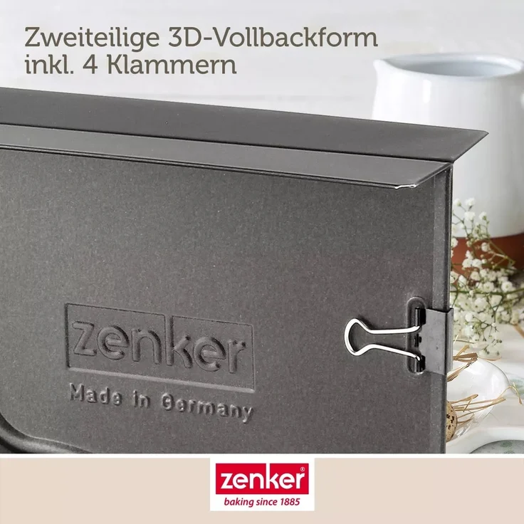 Zenker Vollbackform Hase für Ostern  600 ml Füllvolumen  3D Kuchenform mit Antihaftbeschichtung mit Osterhase als Motiv zum backen  Leckere Deko in Osterhasenform – Bild 4