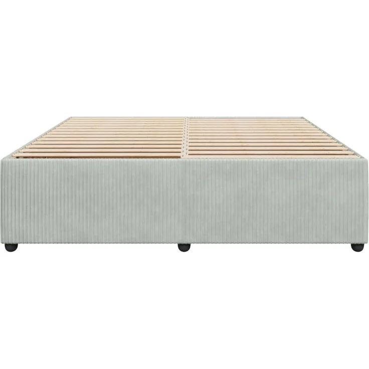 vidaXL Bettgestell ohne Matratze Hellgrau 200x200 cm Samt 3285030 – Bild 4