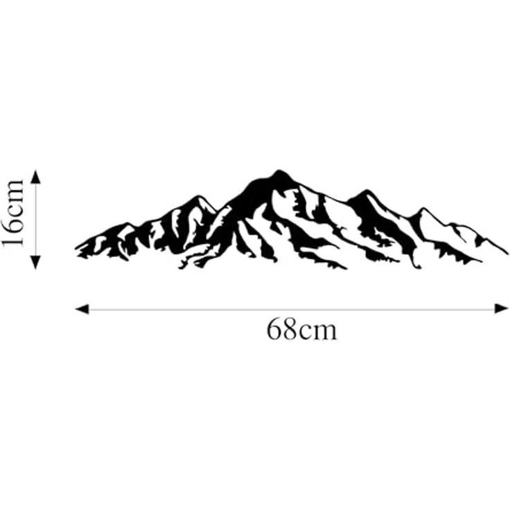 Wallity 'Mountain - 285' Dekoratives Wandaccessoire aus Metall, Schwarz, 68 x 16 cm – Bild 6